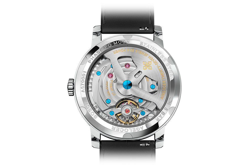 Metal sculpture of the moon Transparent caseback Automatic - AI LIFE HOLDINGS