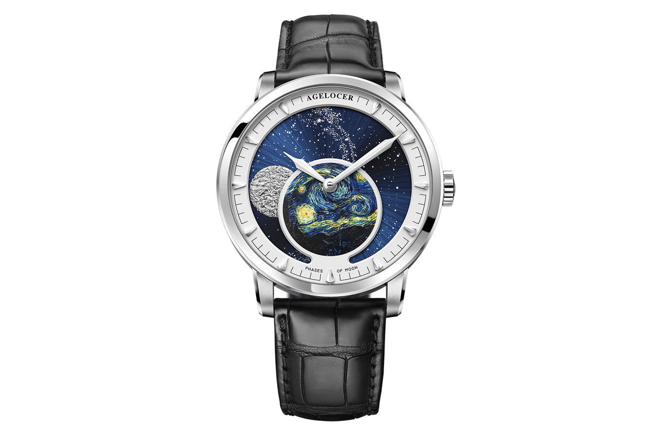 Metal sculpture of the moon Transparent caseback Automatic - AI LIFE HOLDINGS